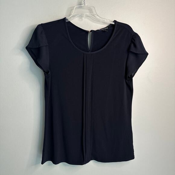 41 Hawthorn Navy Blue, Short Sleeve Blouse, women’s small - Picture 1 of 5